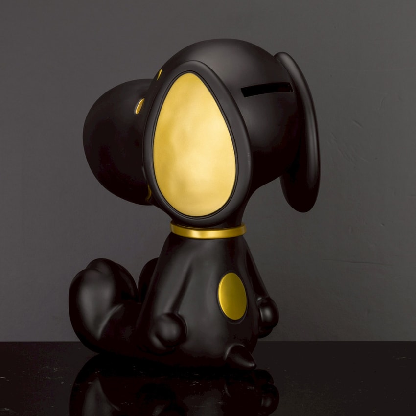 Peanuts Snoopy Piggy Bank (Black & Gold Version) Collectible Figure - Prototype Shown View 4
