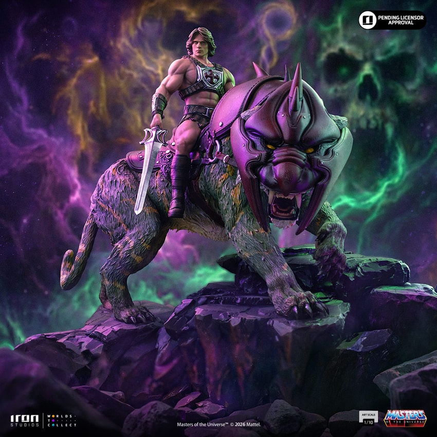 Masters of the Universe He-Man and Battle Cat Deluxe 1:10 Scale Statue - Prototype Shown View 1