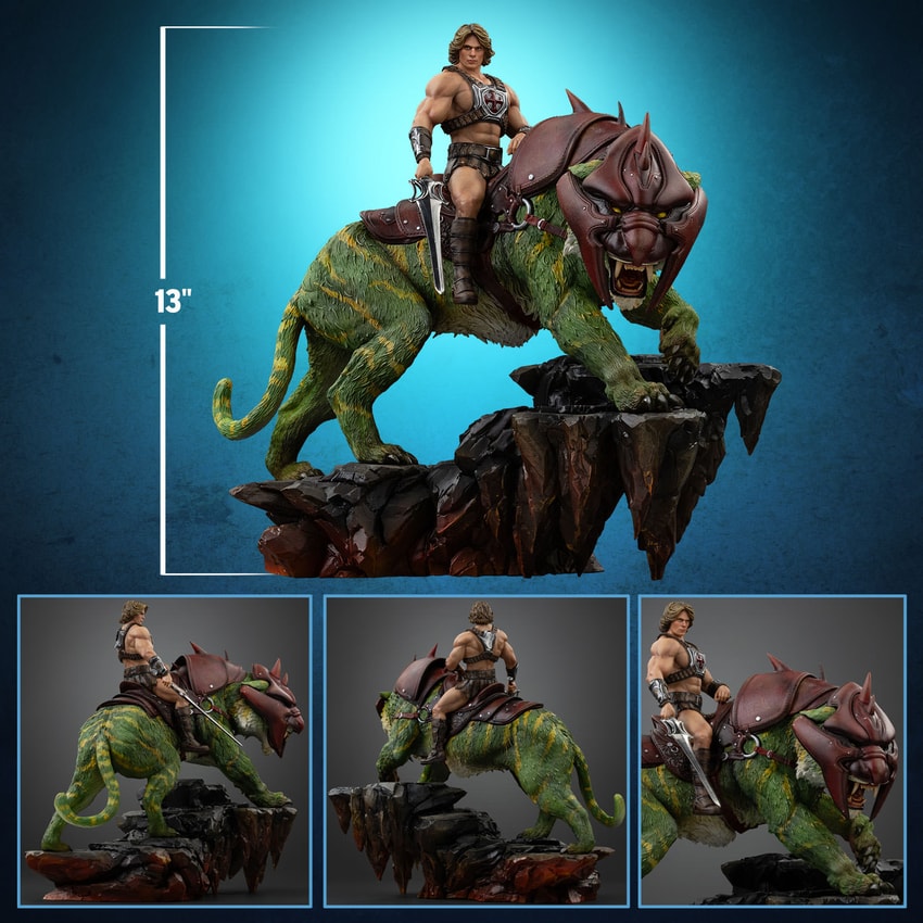 Masters of the Universe He-Man and Battle Cat Deluxe 1:10 Scale Statue - Prototype Shown View 2