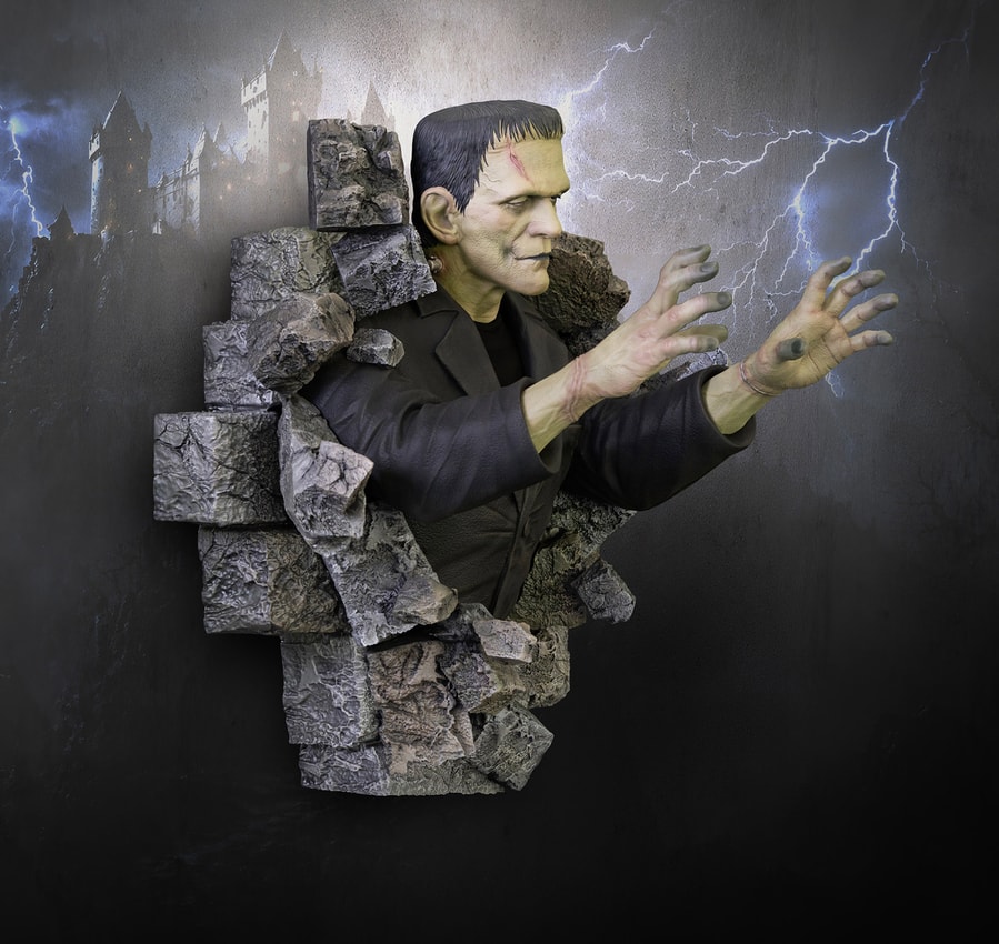 Universal Monsters Frankenstein Wall Sculpture Wall Decor - Prototype Shown View 3