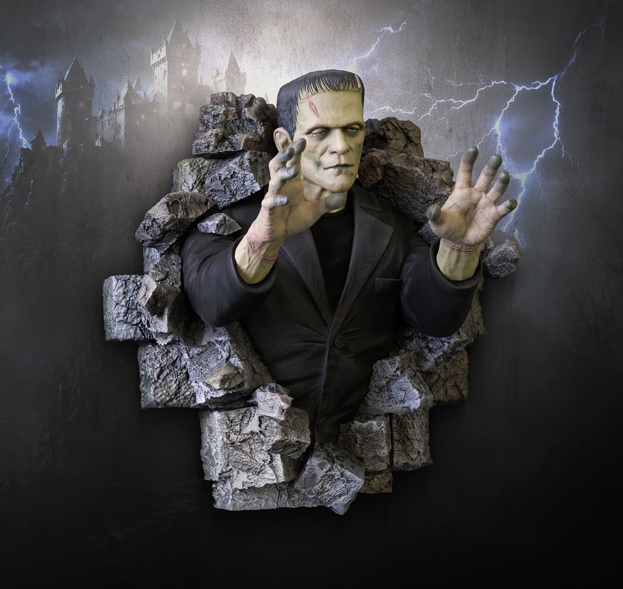 Universal Monsters Frankenstein Wall Sculpture Wall Decor - Prototype Shown View 5