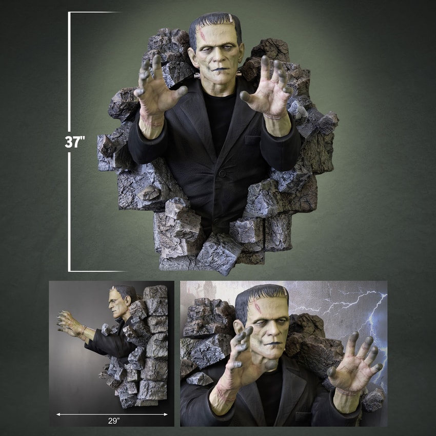 Universal Monsters Frankenstein Wall Sculpture Wall Decor - Prototype Shown View 2