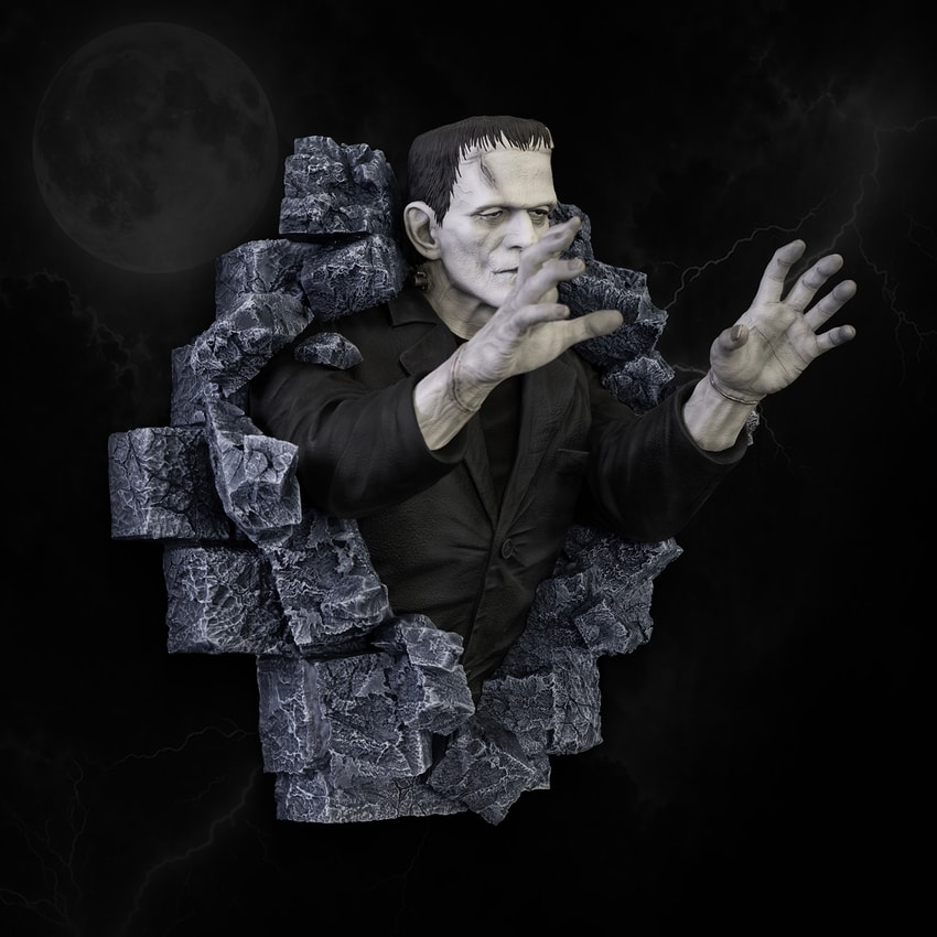 Universal Monsters Frankenstein Wall Sculpture (Classic Horror Edition) Wall Decor - Prototype Shown View 3