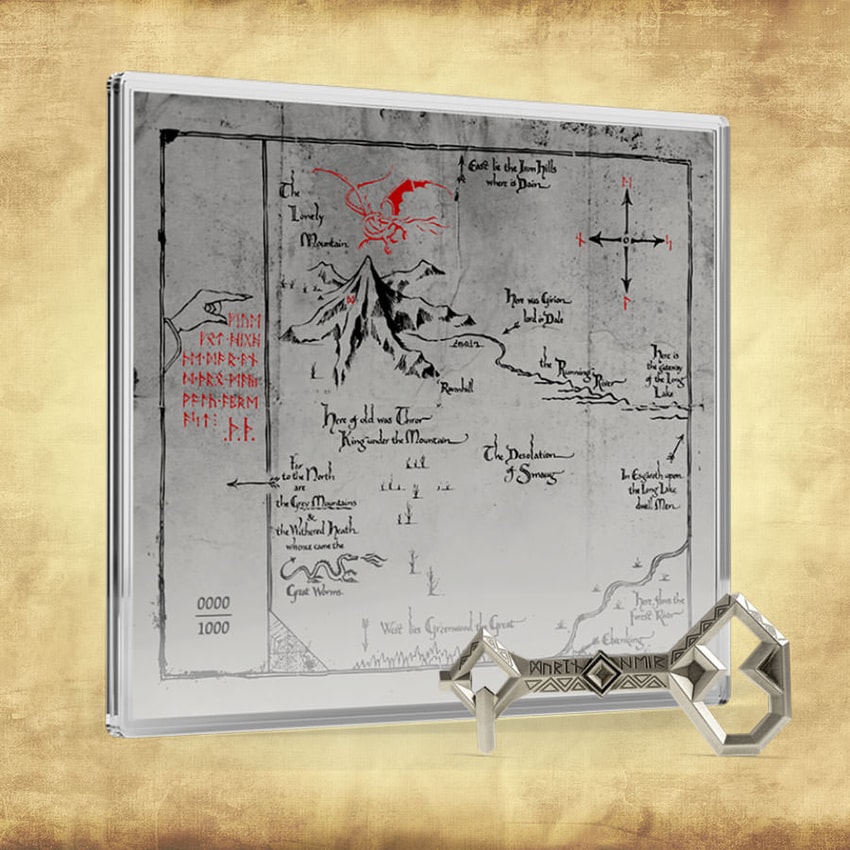 The Lord of the Rings Thorin's Map and Key Silver Collectible - Prototype Shown View 1