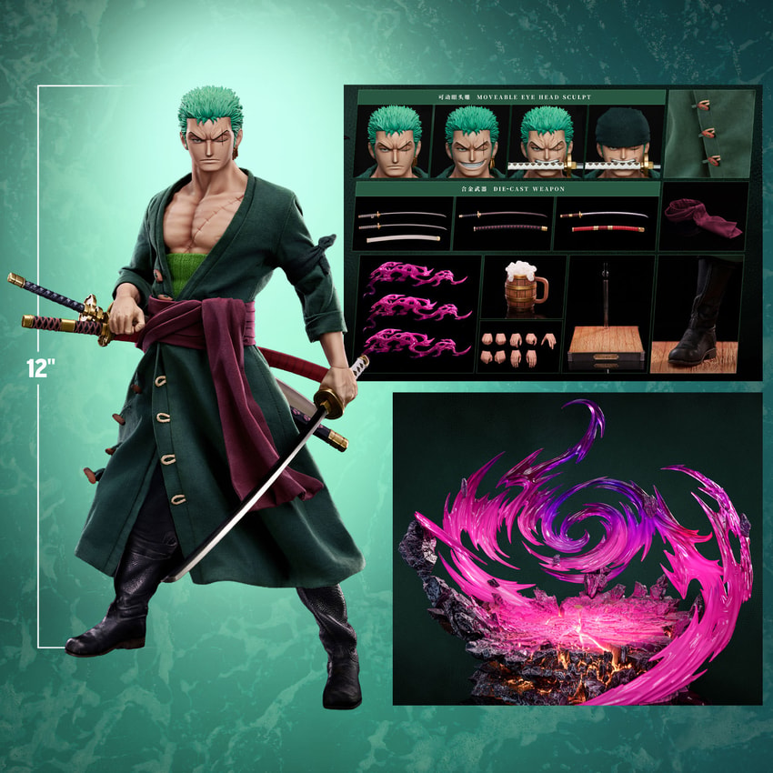 One Piece Roronoa Zoro (Deluxe Version) Sixth Scale Figure - Prototype Shown View 2