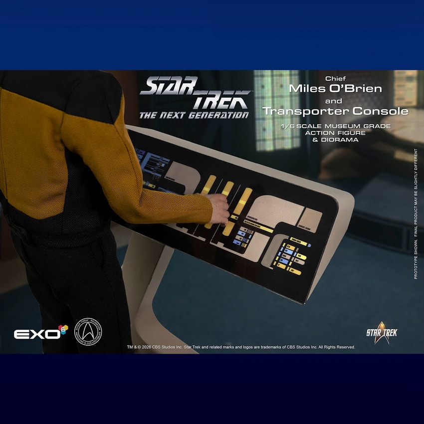Star Trek Transporter Chief Miles O'Brien with Transporter Console Sixth Scale Figure Set - Prototype Shown View 6