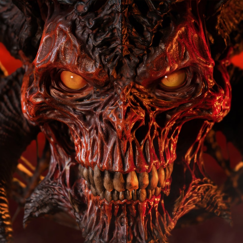 Diablo Diablo IV: Lord of Hatred Mephisto Art Mask Prop Replica - Prototype Shown View 6
