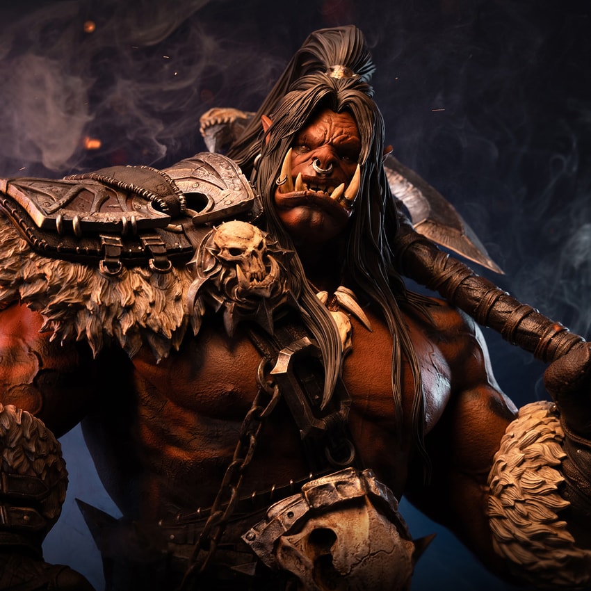 Warcraft Grommash Hellscream Bust - Prototype Shown View 1