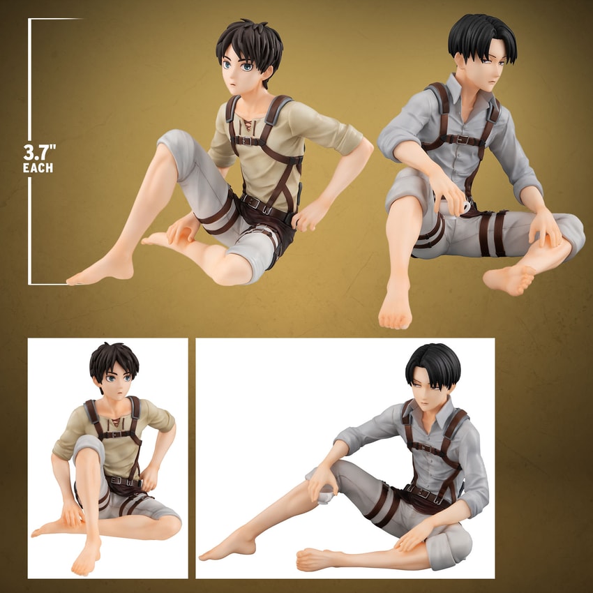 Attack on Titan Eren and Squad Captain Levi Set Collectible Figure - Prototype Shown View 2