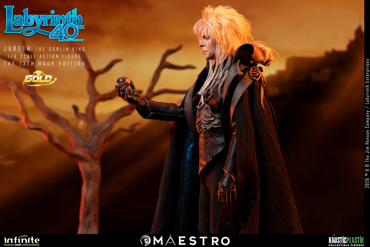 Labyrinth Jareth the Goblin King (The 13th Hour Edition) Gold Sixth Scale Figure - Prototype Shown View 4