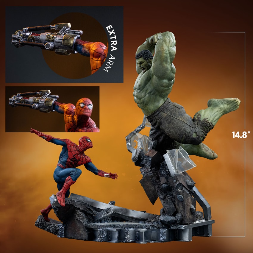 Marvel Spider-Man vs Hulk 1:10 Scale Statue - Prototype Shown View 2