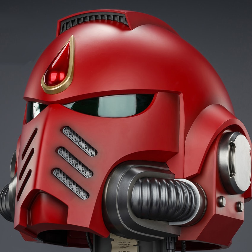Warhammer 40K Blood Angels MkX Helmet & Display Stand Prop Replica - Prototype Shown View 5