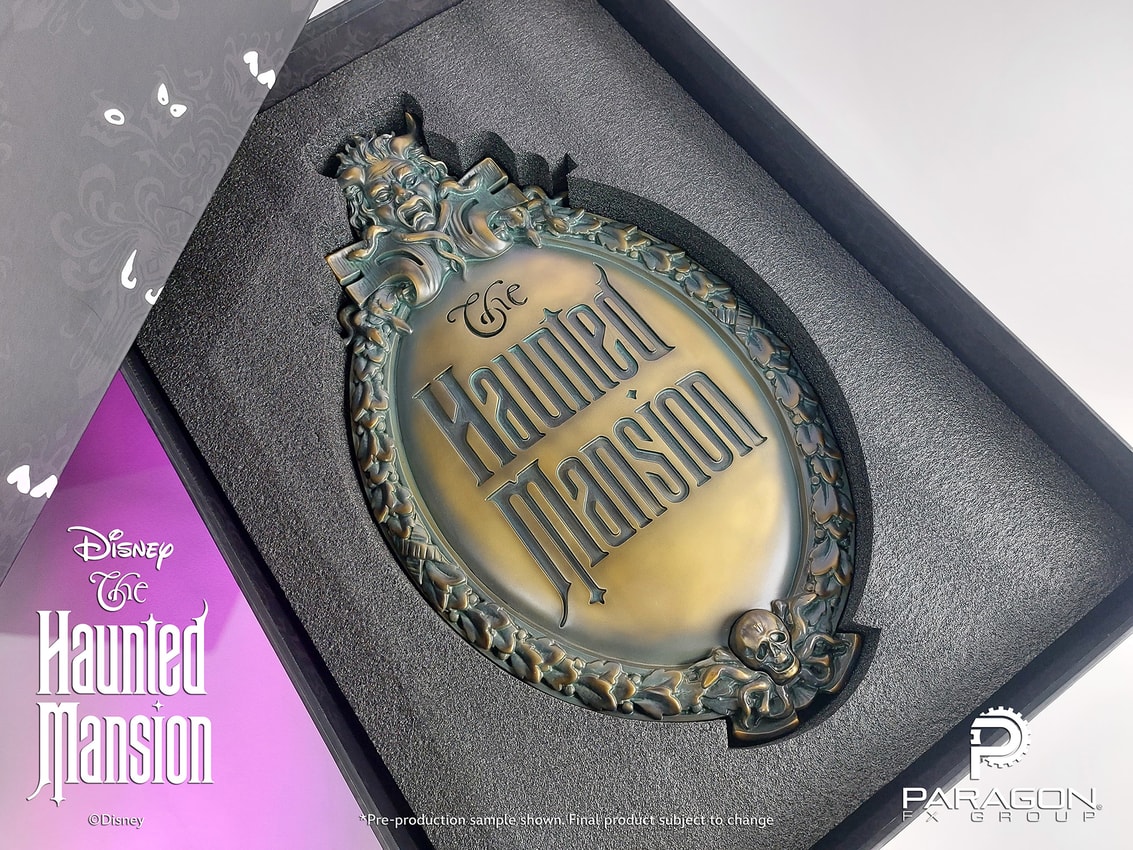 Disney Ghost Host Gate Plaque Prop Replica - Prototype Shown View 4