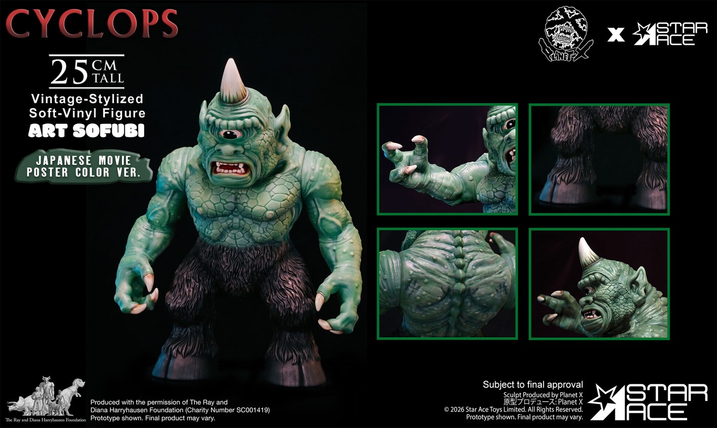 Ray Harryhausen Cyclops Vintage-Stylized (Japanese Movie Poster Color Version) Collectible Figure - Prototype Shown View 6