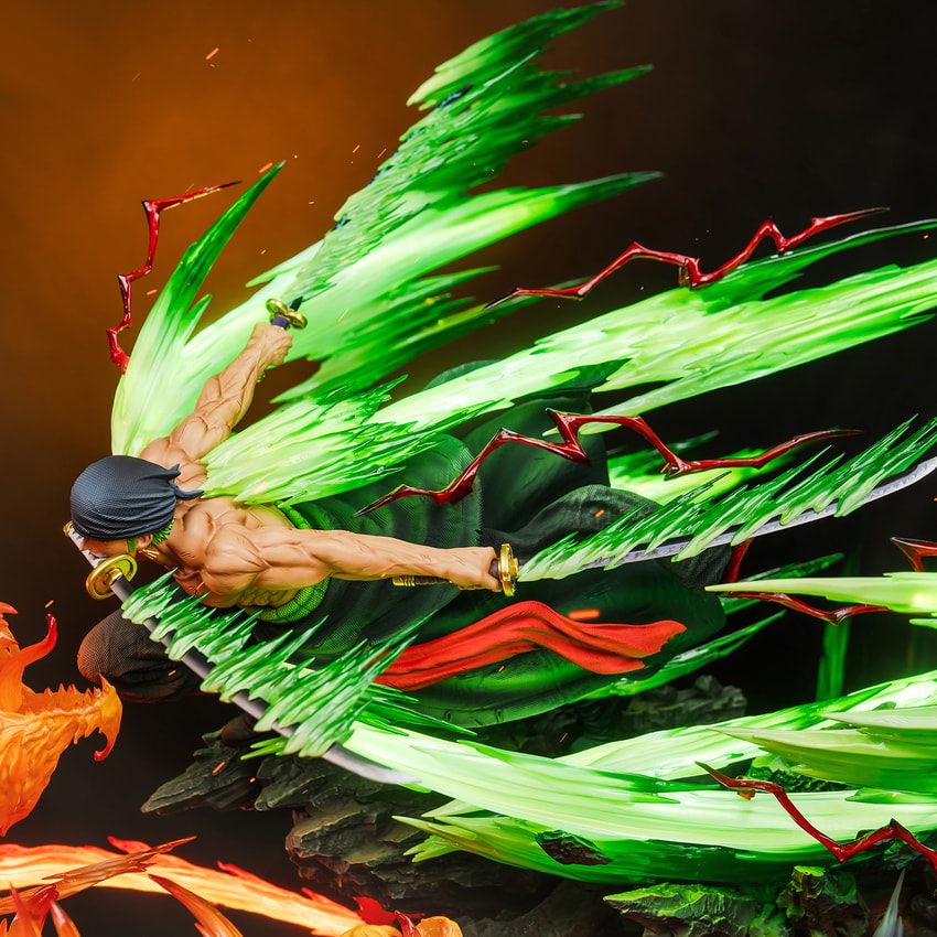 One Piece Zoro vs. King (Illuminated Version) Statues - Prototype Shown View 6