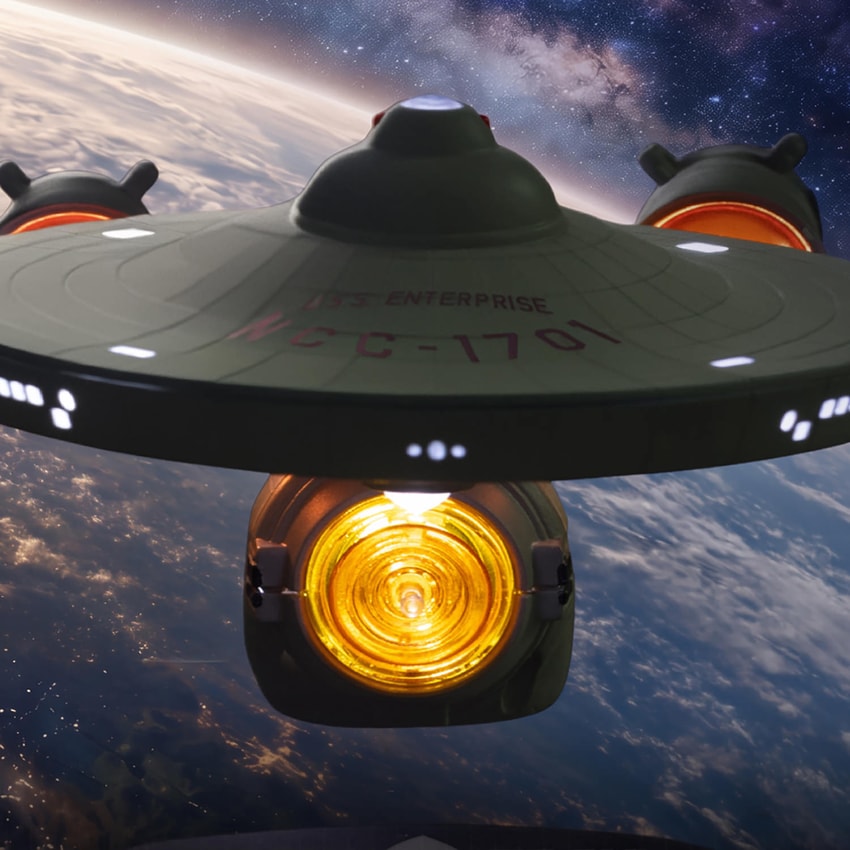 Star Trek U.S.S. Enterprise NCC-1701 Floating Version Collectible Figure - Prototype Shown View 6