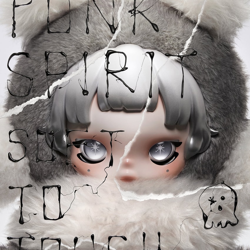 Skullpanda θ SKULLPANDA Punk Panda Plush Doll Collectible Doll - Prototype Shown View 6
