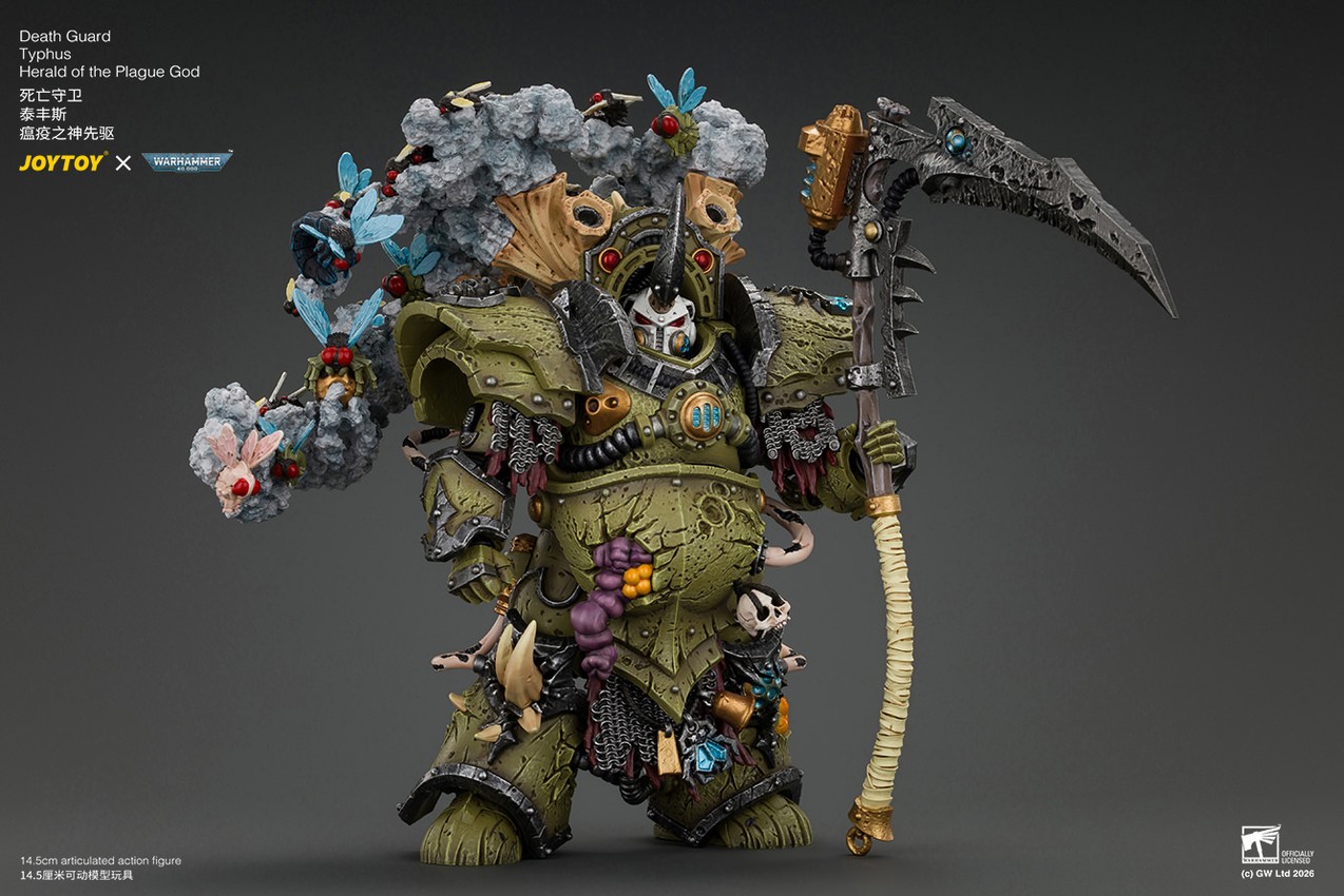 Warhammer 40K Death Guard Typhus, Herald of the Plague God Action Figure - Prototype Shown View 3