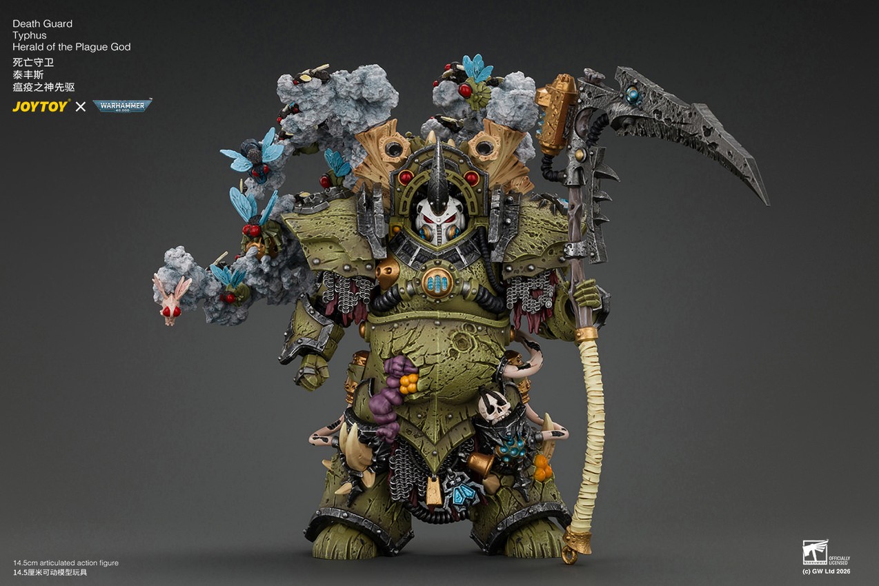 Warhammer 40K Death Guard Typhus, Herald of the Plague God Action Figure - Prototype Shown View 5