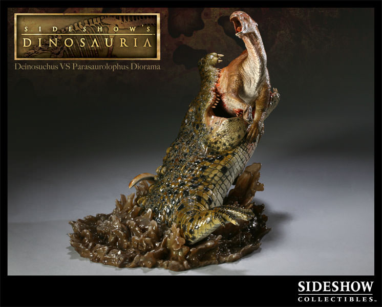 Dinosauria Deinosuchus VS Parasaurolophus Polystone Diorama  Collector Edition View 5