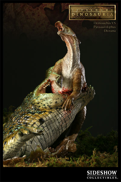 Dinosauria Deinosuchus VS Parasaurolophus Polystone Diorama  Collector Edition View 10