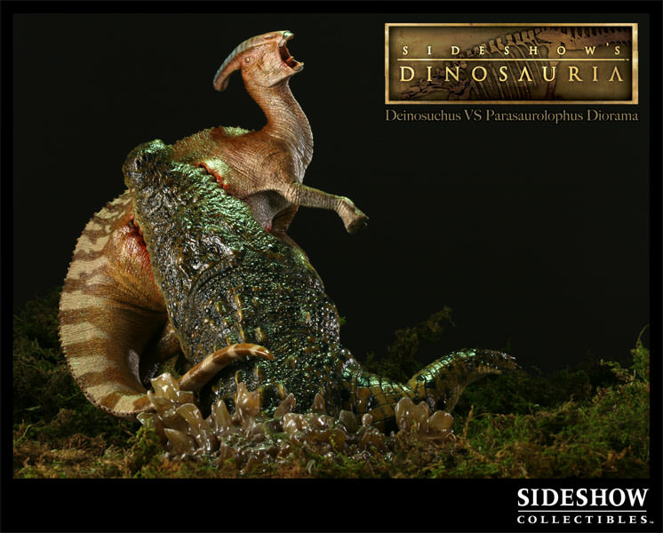 Dinosauria Deinosuchus VS Parasaurolophus Polystone Diorama  Collector Edition View 13