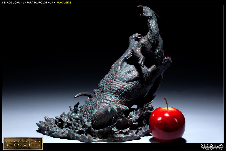 Dinosauria Deinosuchus VS Parasaurolophus Polystone Diorama  View 2