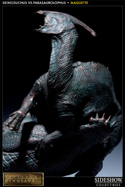 Dinosauria Deinosuchus VS Parasaurolophus Polystone Diorama  View 4