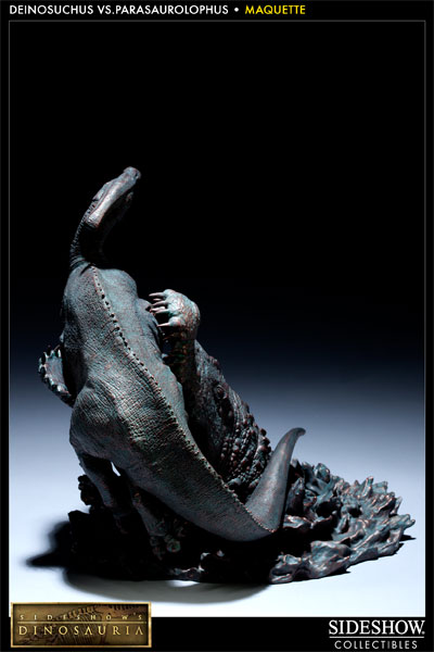Dinosauria Deinosuchus VS Parasaurolophus Polystone Diorama  View 5
