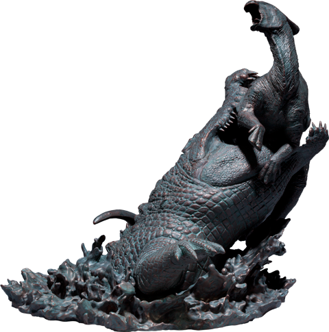 Dinosauria Deinosuchus VS Parasaurolophus Polystone Diorama  View 8