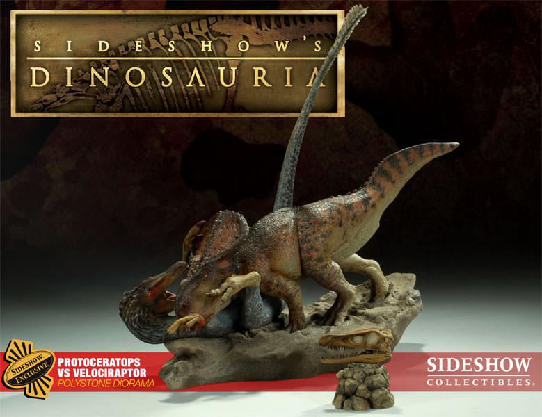 Dinosauria Protoceratops VS Velociraptor Polystone Diorama  View 1