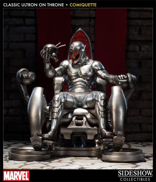 SIDESHOW サイドショウ マーベル コミケット ウルトロン・オン・スローン Marvel Classic Ultron on Throne Polystone Statue by Sideshow