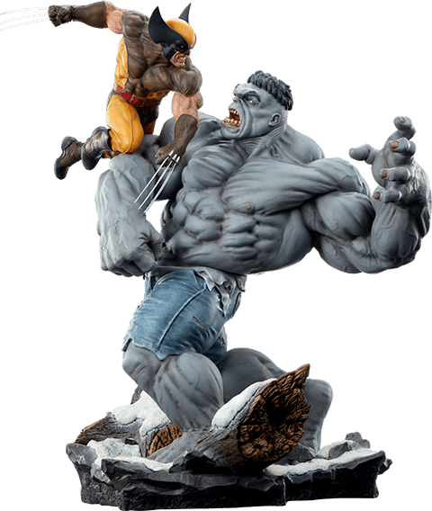 Grey Hulk vs Wolverine Maquette by Sideshow Collectibles