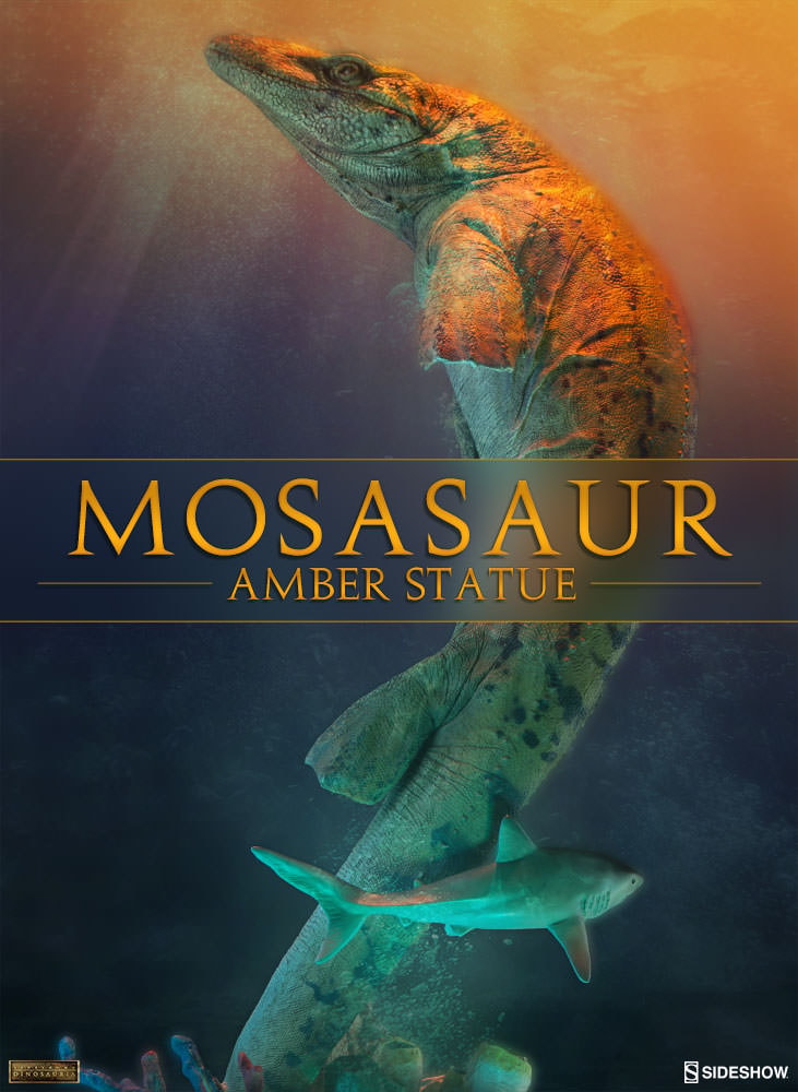 Dinosauria Mosasaur Amber Statues  View 1