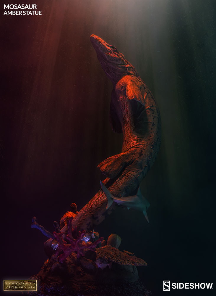 Dinosauria Mosasaur Amber Statues  View 3