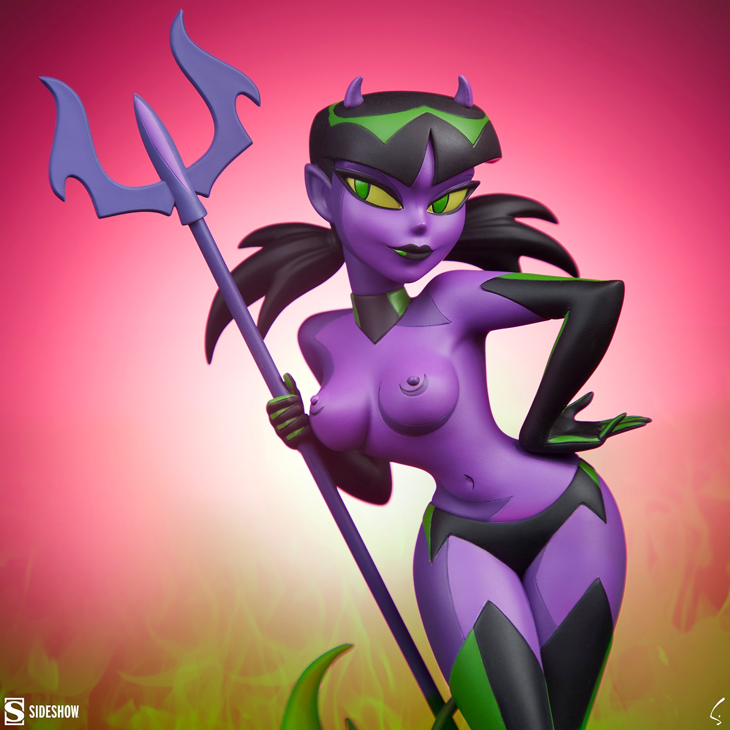 Shane Glines Devil Girl (Purple and Green Variant) Statues  (Prototype Shown) View 2