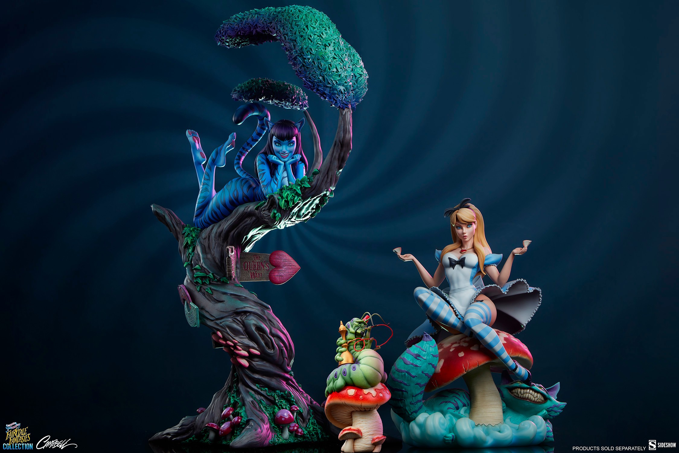 J Scott Campbell Lady Cheshire Cat Statues  View 5
