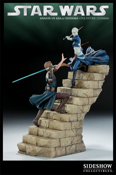 新品登場 Star Sideshow by Diorama Polystone Asajj VS Anakin Wars ゲームキャラクター