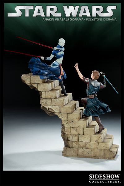 Star Wars Anakin VS Asajj Polystone Diorama  Collector Edition View 3