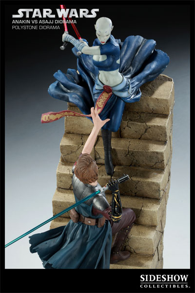 Star Wars Anakin VS Asajj Polystone Diorama by Sideshow