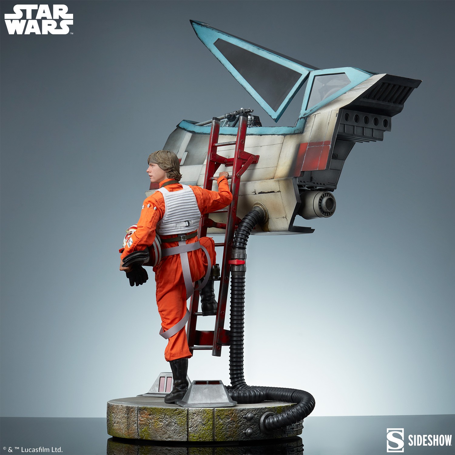 Star Wars Luke Skywalker™ & X-Wing: Red Five, Standing By Premium Format™ Figure  (Prototype Shown) View 4