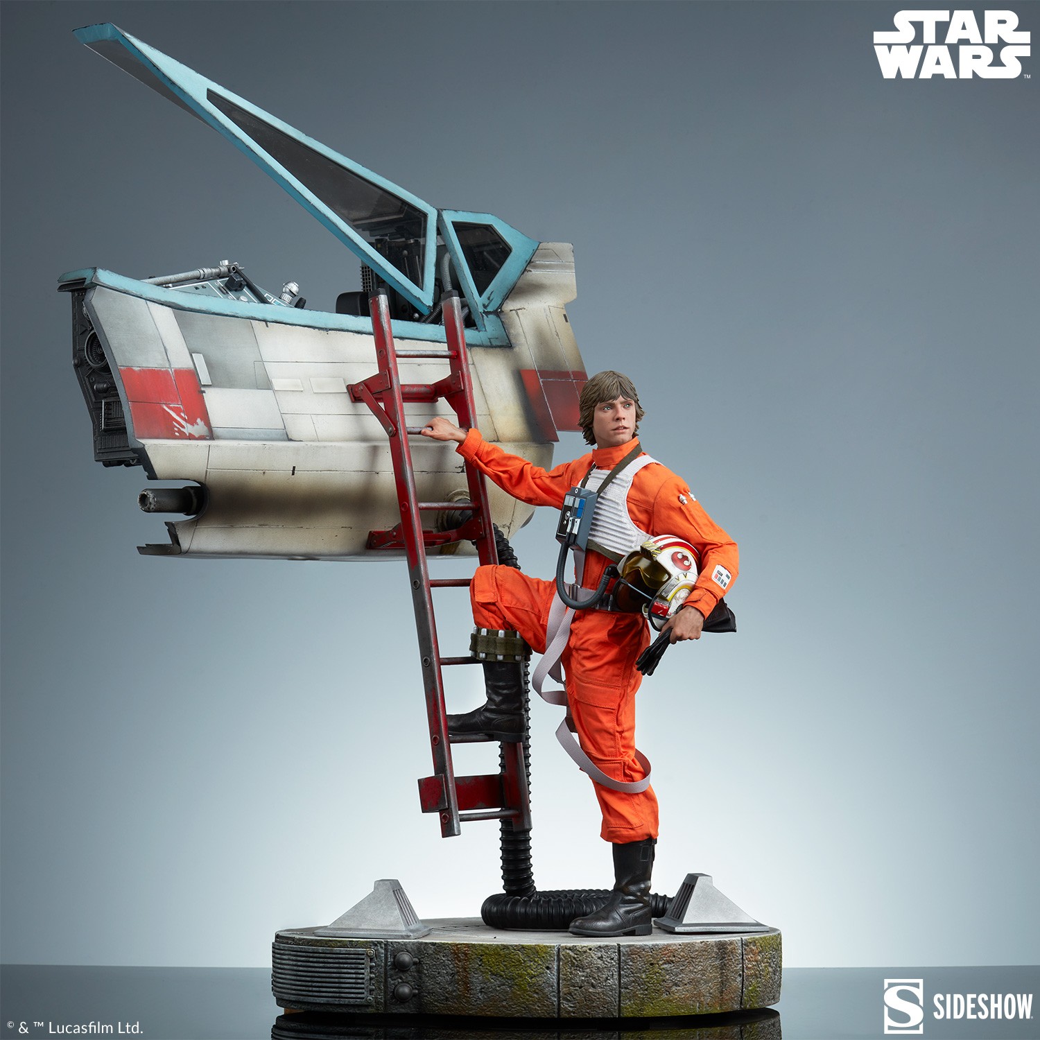 Star Wars Luke Skywalker™ & X-Wing: Red Five, Standing By Premium Format™ Figure  (Prototype Shown) View 9