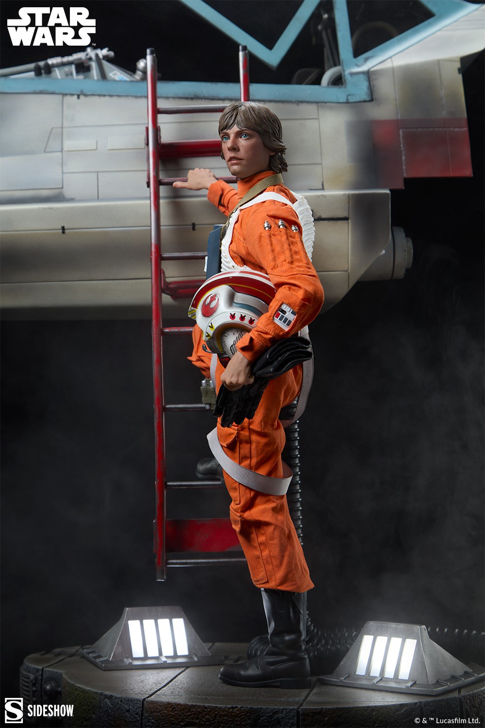 Star Wars Luke Skywalker™ & X-Wing: Red Five, Standing By Premium Format™ Figure  (Prototype Shown) View 1