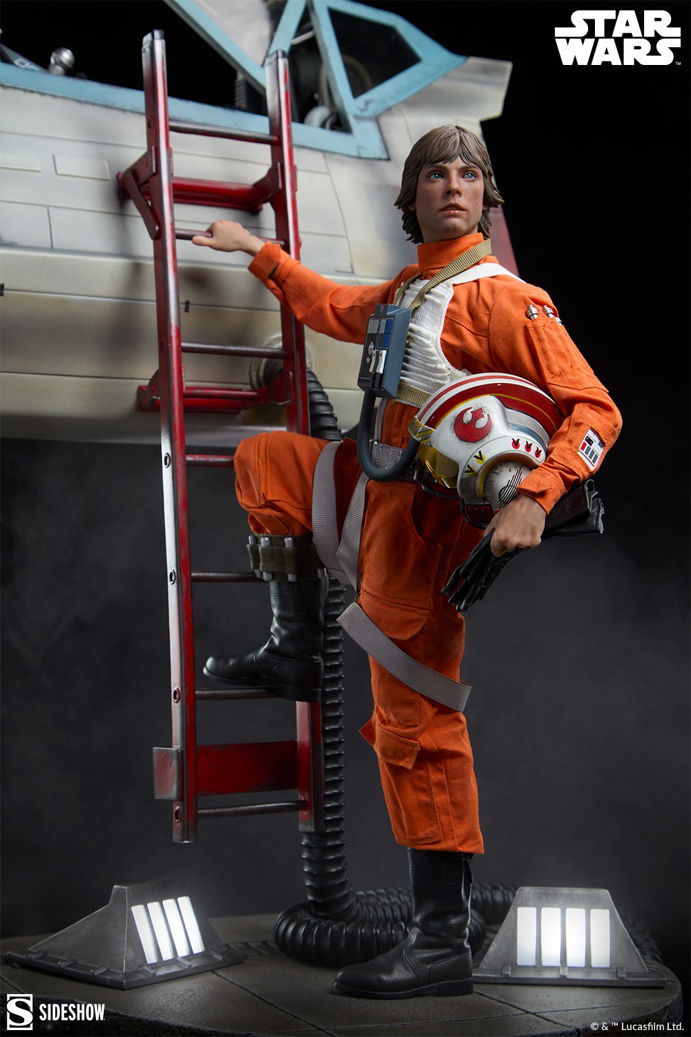 Star Wars Luke Skywalker™ & X-Wing: Red Five, Standing By Premium Format™ Figure  (Prototype Shown) View 3