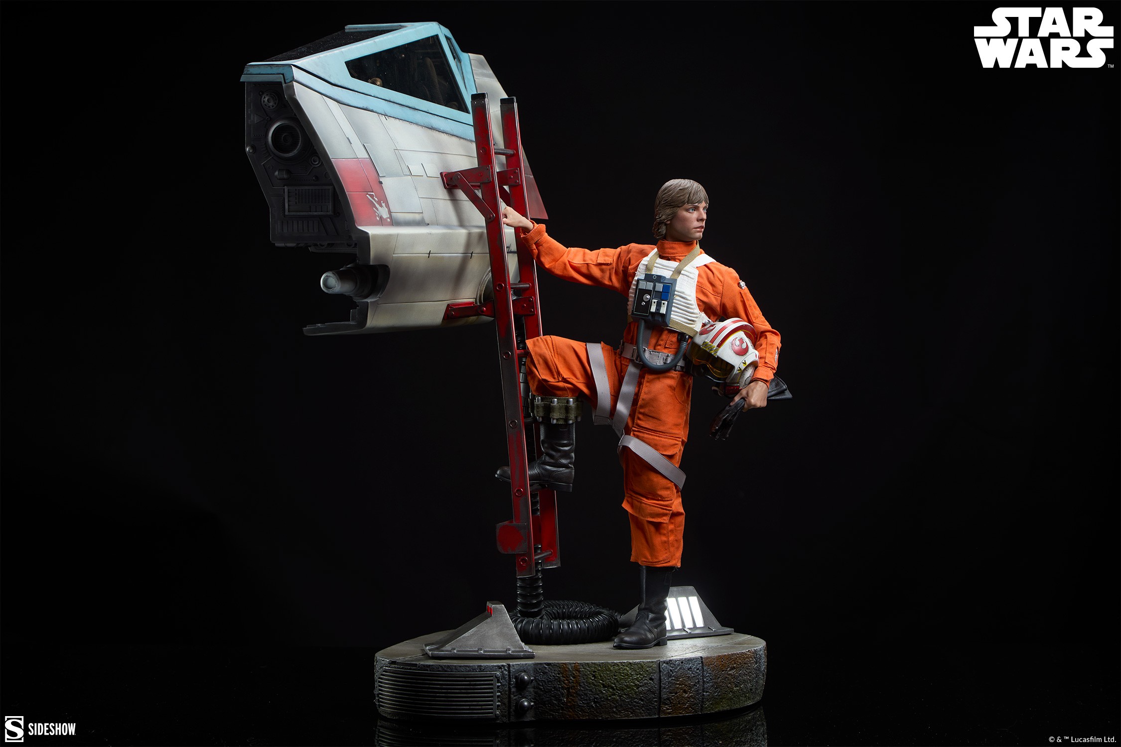 Star Wars Luke Skywalker™ & X-Wing: Red Five, Standing By Premium Format™ Figure  (Prototype Shown) View 6