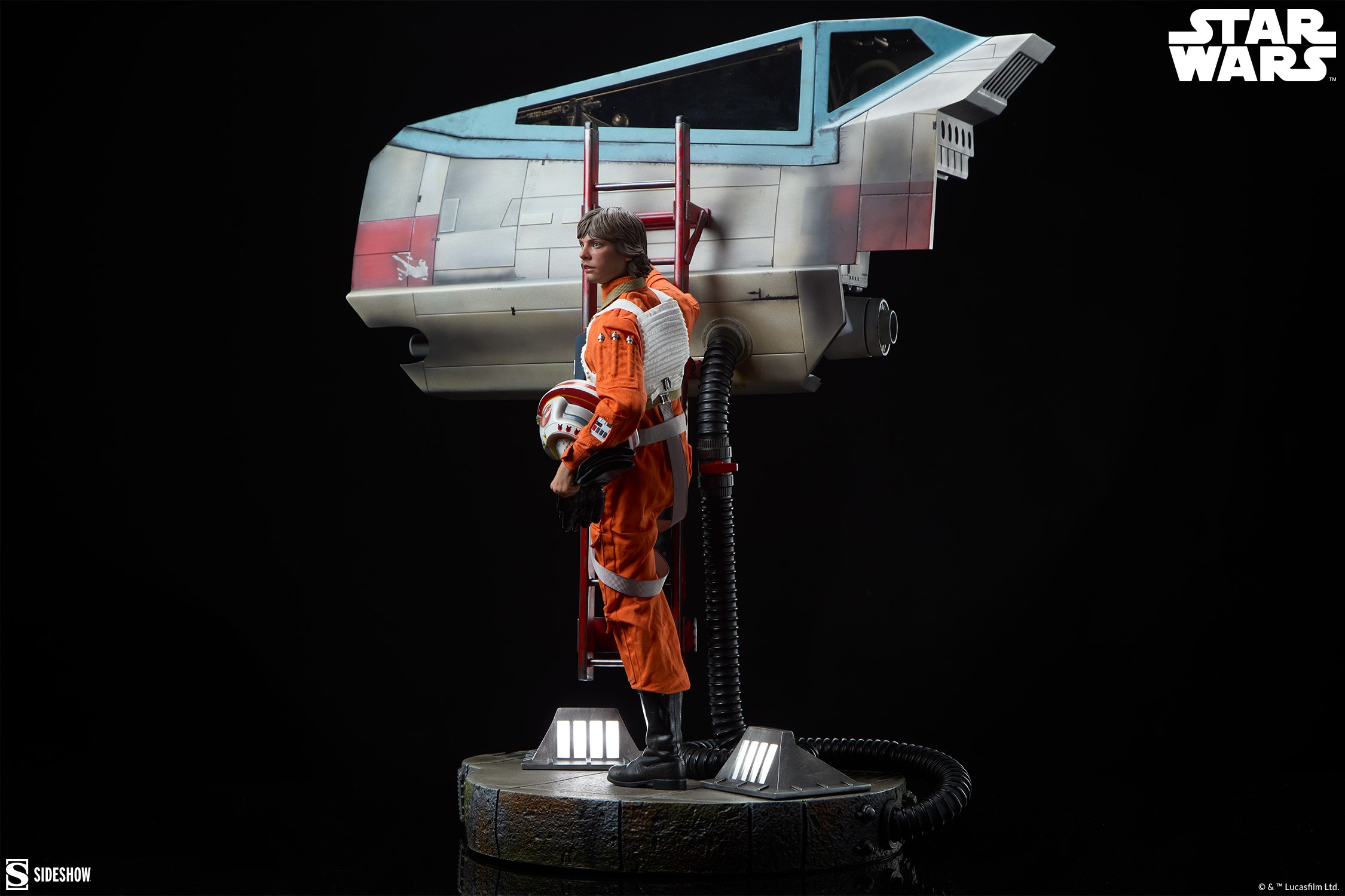 Star Wars Luke Skywalker™ & X-Wing: Red Five, Standing By Premium Format™ Figure  (Prototype Shown) View 9