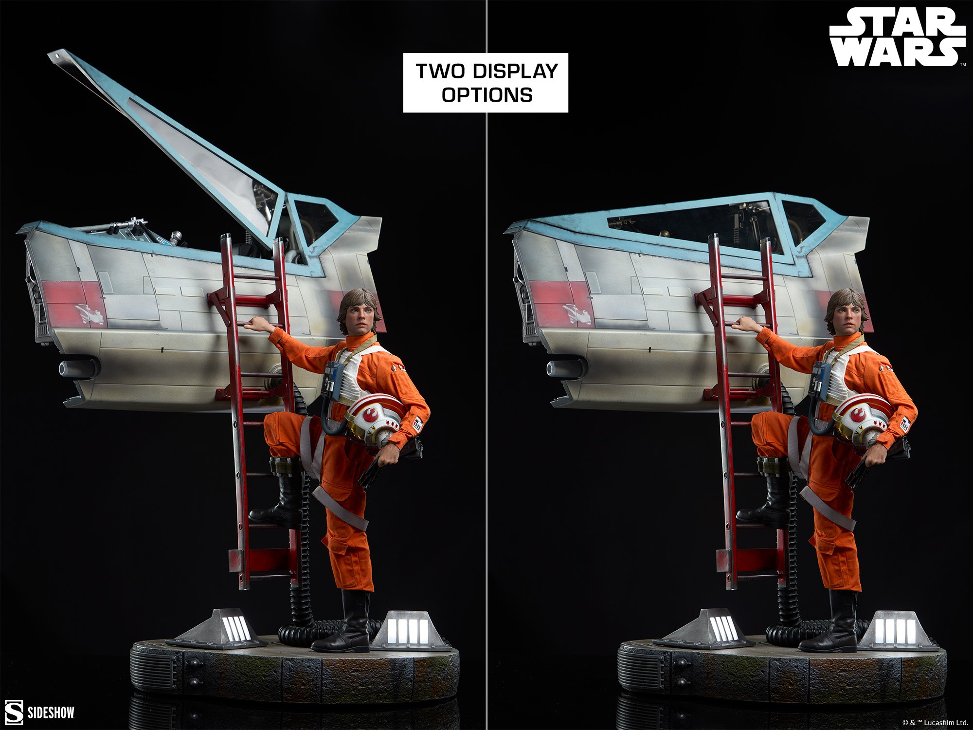 Star Wars Luke Skywalker™ & X-Wing: Red Five, Standing By Premium Format™ Figure  (Prototype Shown) View 11