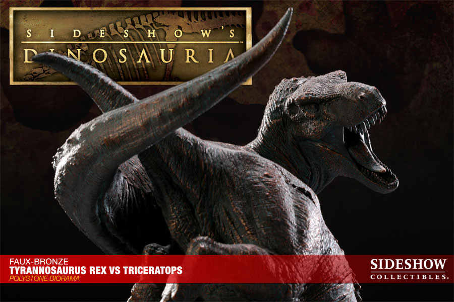Dinosauria Tyrannosaurus Rex VS Triceratops Diorama Polystone Diorama  View 17
