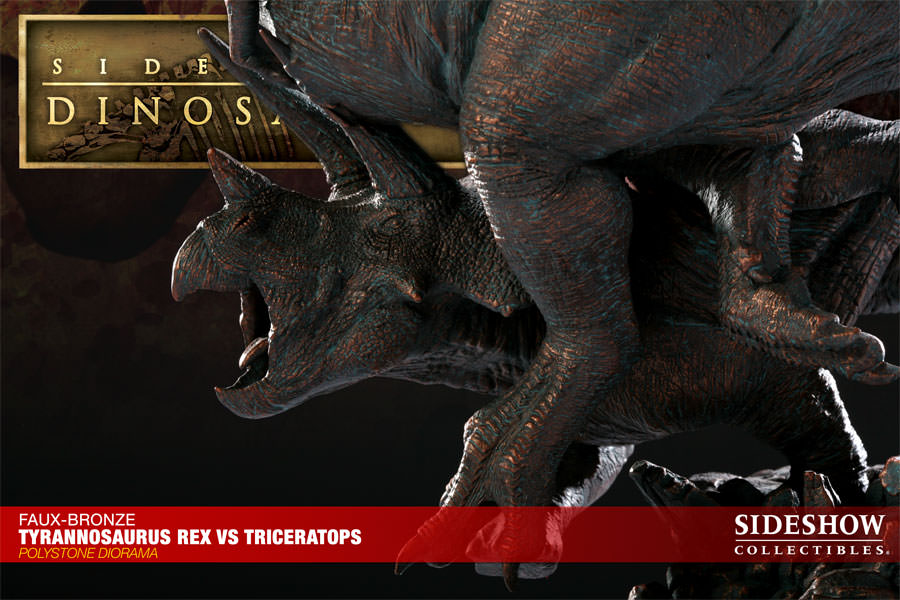 Dinosauria Tyrannosaurus Rex VS Triceratops Diorama Polystone Diorama  View 19