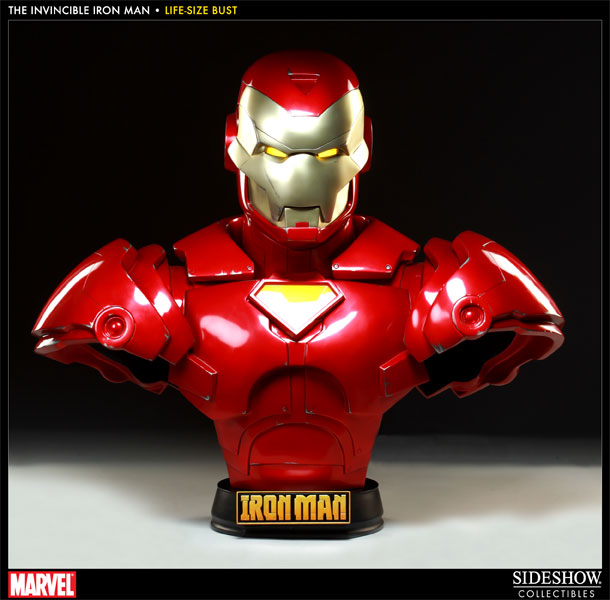 Marvel Invincible Iron Man Life-Size Bust by Sideshow Collectibles